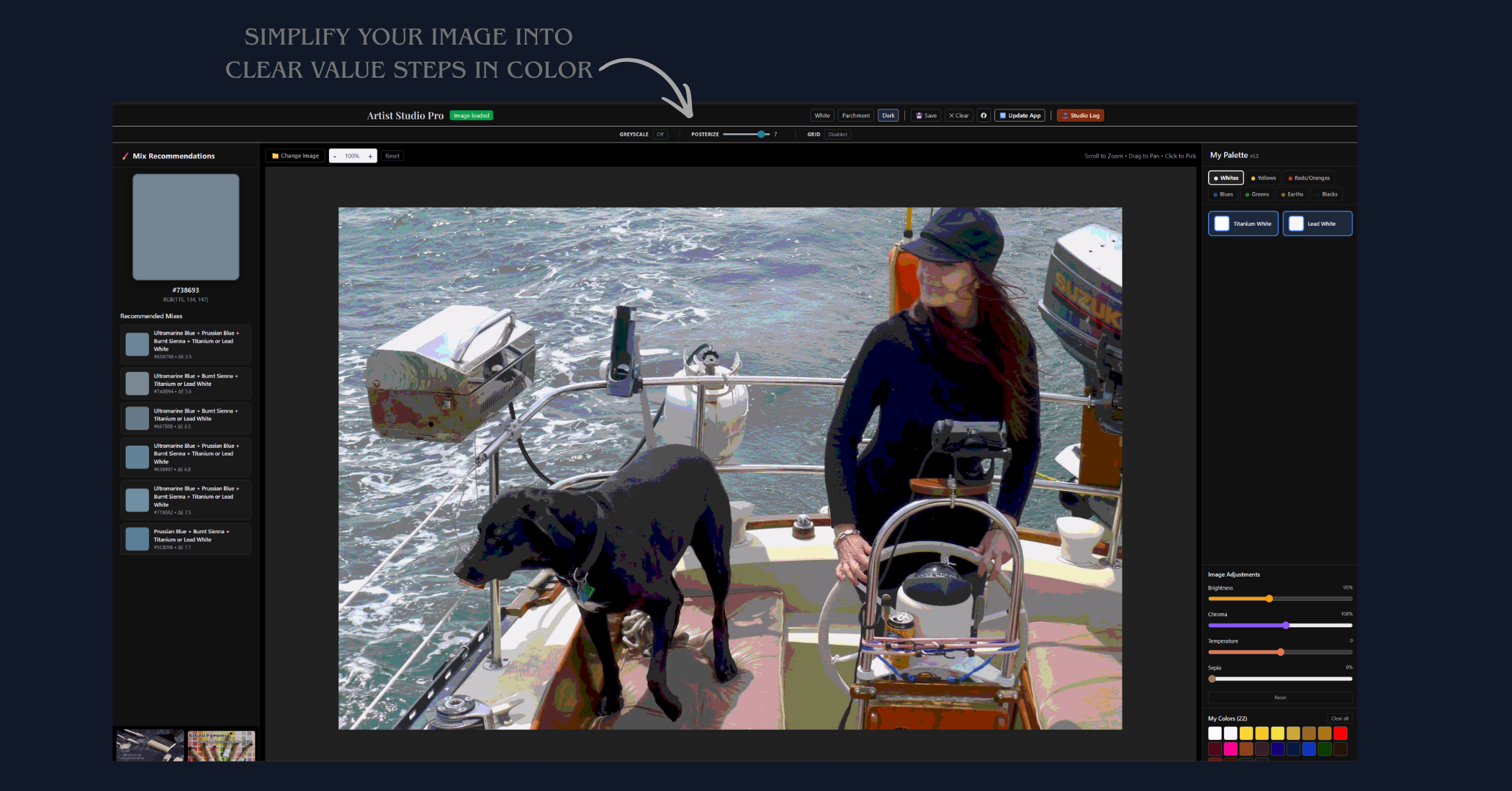 Artist Studio Pro posterize color