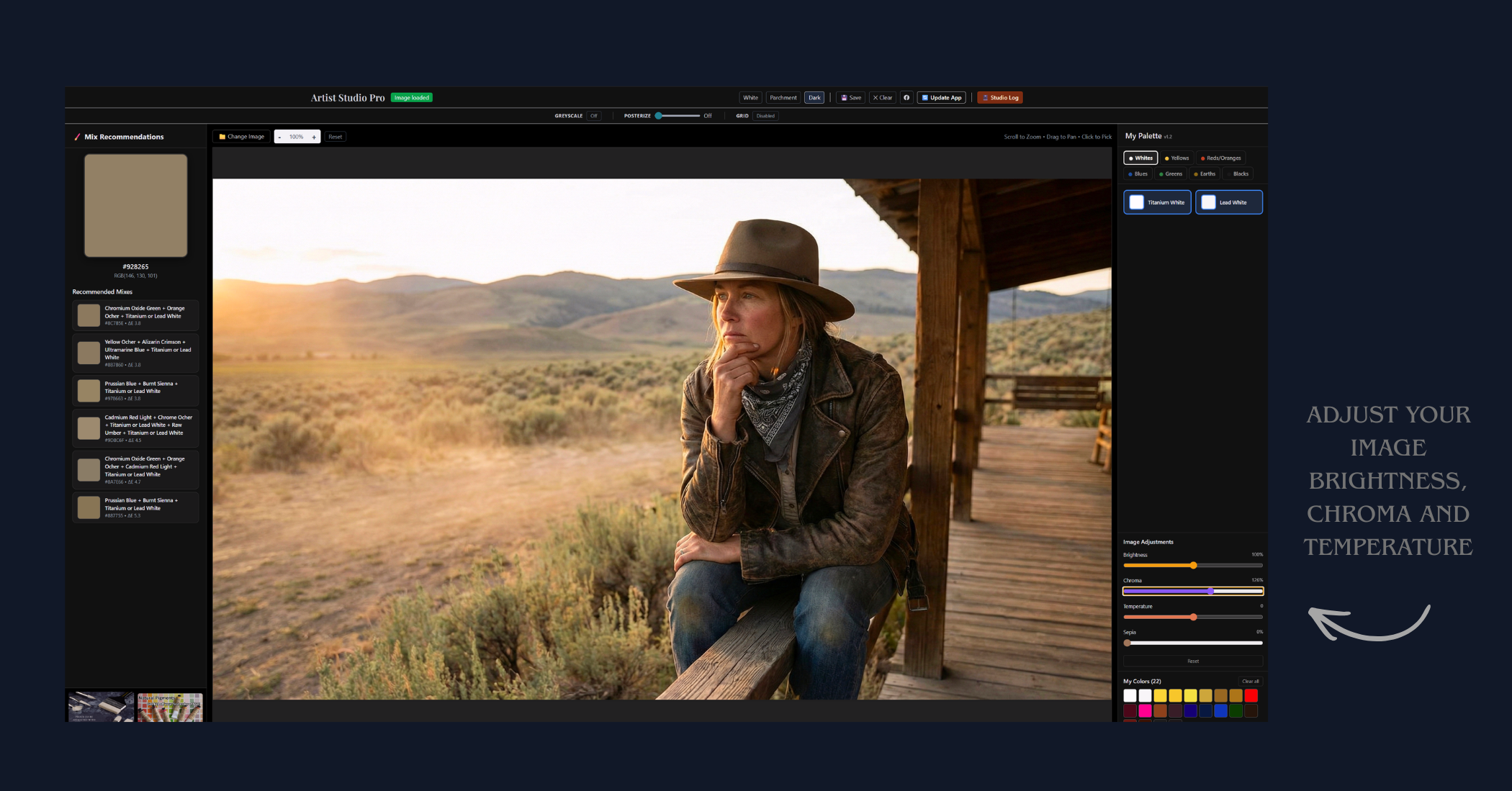 Artist Studio Pro image adjustments